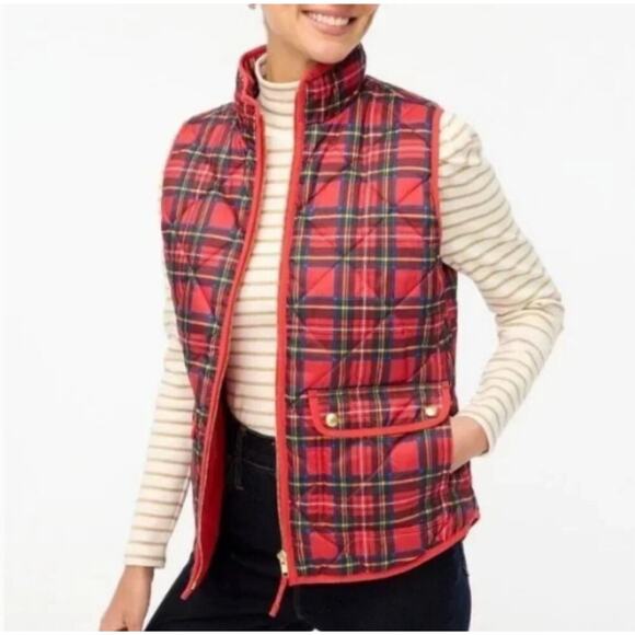 J. Crew Factory Jackets & Blazers - NWT J. Crew Factory Tartan Plaid Quilted Vest Size Small
